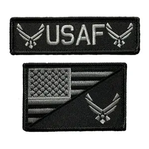 USA American Flag Air Force Patch (2PC Hook Fastener - A1-A2)