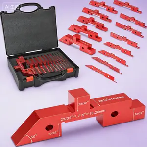 Precision Woodworking Setup Bars, 14pcs Aluminum Alloy Height Depth Angle & Fence Alignment Gauge Set, Router Table Saw Accessories Kit with Storage Case for Workshop Tools