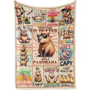 Capybara Blanket, Capybara Gifts for Girls, Women, Men, Funny Capybara Gifts for Capybara Lovers, Capybara Stuff for Birthday blankets  Warm Haven Textiles