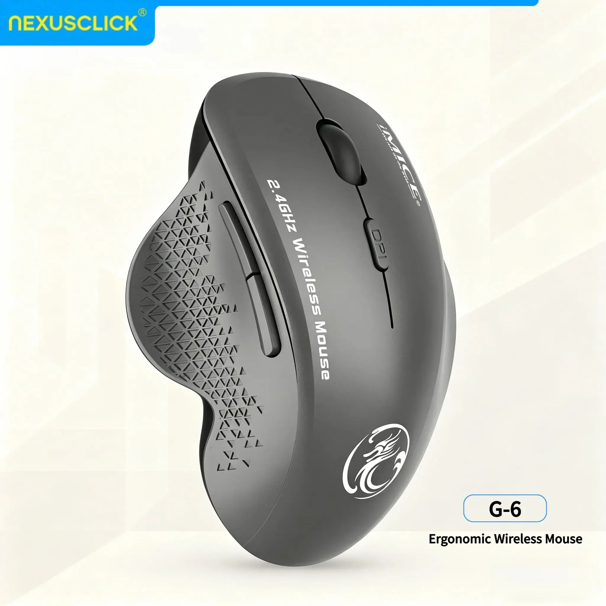 NexusClick 2.4G Wireless Silent Mouse 6 Buttons Ergonomic