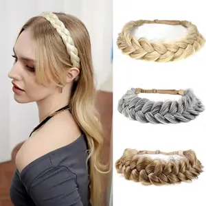 Adjustable Braided Headband Synthetic Hairpiece Hair Hoop Simple Hair Accessories For Women