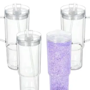 40 oz customizable acrylic snow globe tumbler-Lava only