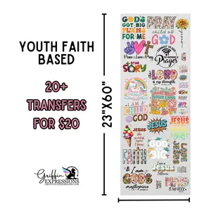 Youth Faith Based | Dollar Deals DTF Transfer Gang Sheet For Graphic Tees