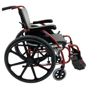 Karman Healthcare  S-Ergo 115 18 in. seat Ultra Lightweight Ergonomic Wheelchair with Swing Away Footrest and Mag Wheels in Red