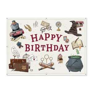 Harry Potter Birthday Party Wall Banner Backdrop (5ft x 7ft)