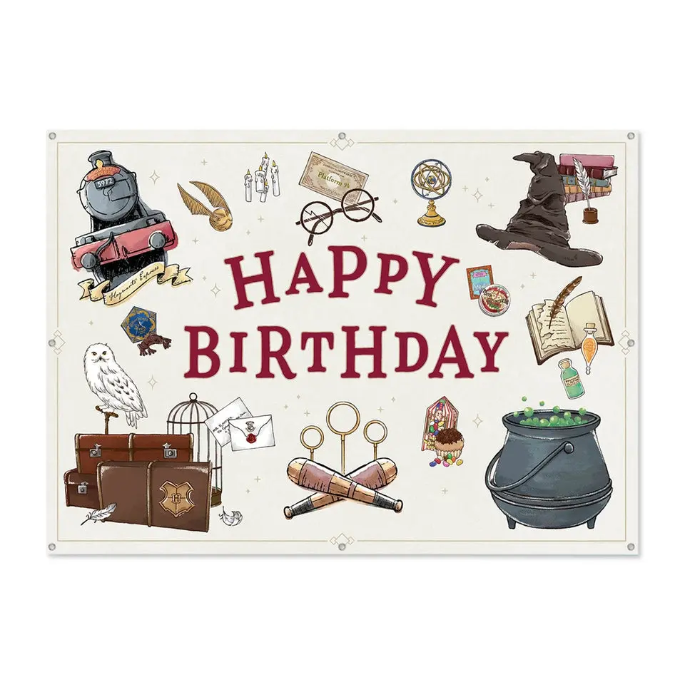 Harry Potter Birthday Party Wall Banner Backdrop (5ft x 7ft)