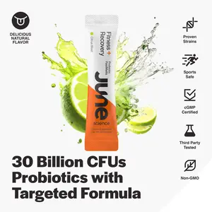 June Science Fitness + Recovery Supplement – Probiotic Formula for Digestion, Gut Health & Nutrient Support – 6 Strains, Travel Size