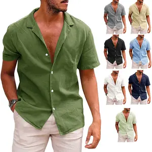 Men's Tops Casual Button Down Shirt Short  Shirt Summer Mens Clothing