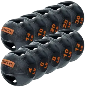 French Fitness Dual Grip Medicine Ball Set of 10 (4 to 30 lbs) (New)
