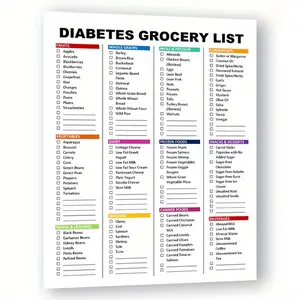 Diabetes Grocery Shopping List - Diabetic Meal Planning Guide Chart - Healthy Food Selection for Diabetics - Gestational Diabetes Diet Management - 8x10 Inch Paper Flip Chart (Pack of 1)