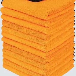 MR.SIGA Professional Premium Microfiber Towels for Cars, Dual-Sided Car Washing and Detailing Towels, Gold, 15.7 x 23.6 inch, 12 Pack