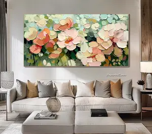 [SALE UP TO 50] Large Flower Painting Print, Abstract Floral Painting Textured Wall Art, Living Room Wall Art, Gallery Wall Art, Floral Wall Art