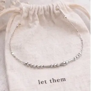Morse Code Bracelet - “Let Them.” Sterling Silver