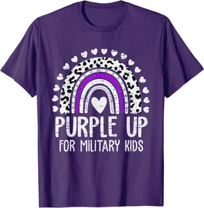Purple Up for Military Kids Rainbow Military Child Month T-Shirt