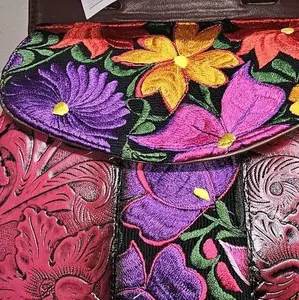 Mexican Artisanal Backpack Bag with Chiapaneco Loom Embroidery of Vibrant Flowers Handmade Cultural Accessory