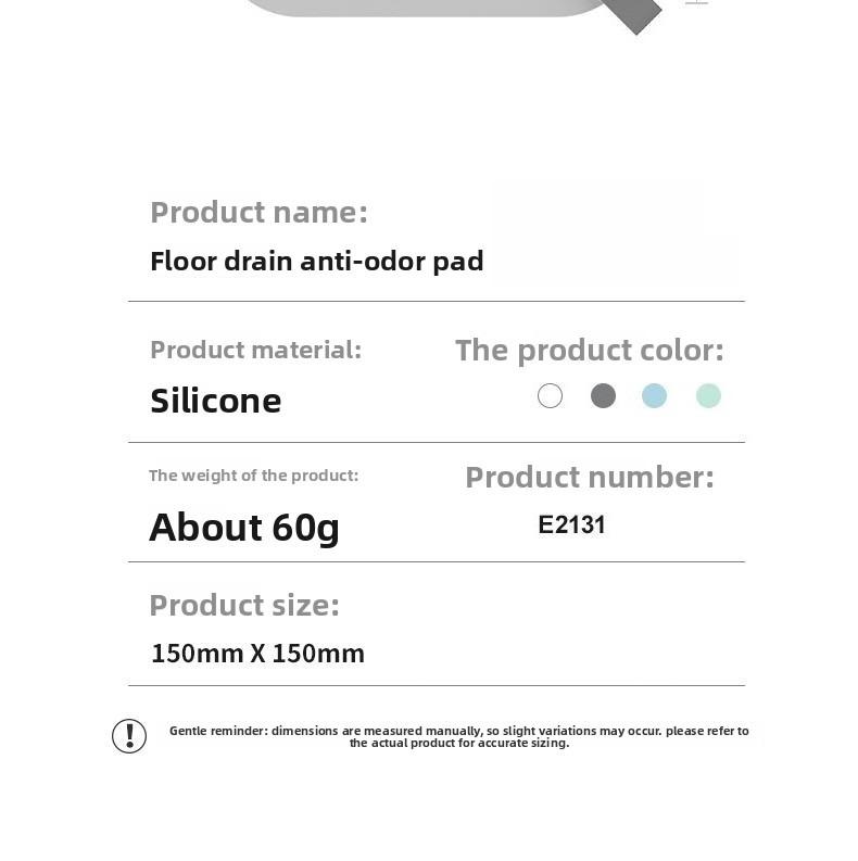 Drain Cover - Bathroom Underfloor Drain Odor Prevention and Deodorization Device - Insect Repellent Drain Outlet Sealing Silicone Pad - Bathroom