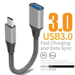 1pc/2pcs USB C to USB Female OTG Adapter, Type C to USB 3.0 5Gbps Data Transfer, USB C Male to USB Adapter for iPhone 16 15, iPad, MacBook Pro/Air, for Samsung Galaxy S25/ S24/ S23/ S22 etc.