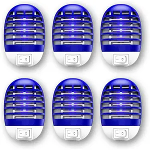 6-Pack Plug-in Flying Insect Trap Bug Zapper for Home, Dual UV Light & Glue Board Mosquito Killer for Indoor Use, Electric Fly Trap for Fluit Flies, Gnats, Moths and Mosquitoes, Quiet Sticky Catcher for Kitchen, Bedroom and Office Safe and Easy to Use