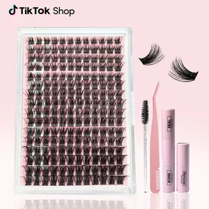 Manga Lash Clusters Set | Wet-Look Spiky Eyelash Extension Kit with Waterproof Bond & Seal | Wide-Span Ultra-Thin Band Individual Lashes | Flawless DIY Aesthetic Makeup #SummerVibes Cosmetic｜ daily party