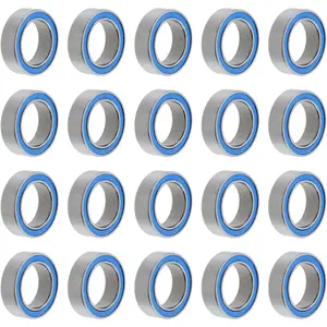 20pcs MR128-2RS Deep Groove Ball Bearings 8x12x3.5mm Chrome Steel Miniature Bearing Double Sealed Blue Rubber Shielded, P0 (ABEC 1)