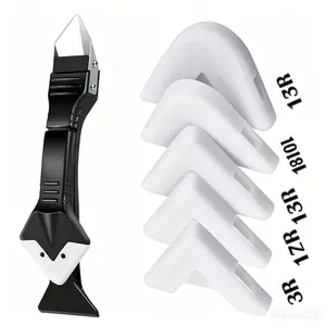 3 in 1 Silicone Caulking Tool Kit-Caulk Remover Tool with 4 Angle Scrapers,Grout Removal Tool,Caulking Finger,Glass Adhesive Angle Scraper for Bathroom Flooring,Kitchen,Window,Sink Joint,Frames Seal
