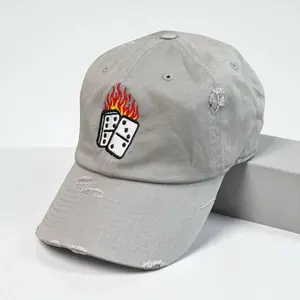 Domino Fuego Adjustable Dad Hat with Flaming dominoes Design Fashion Accessory