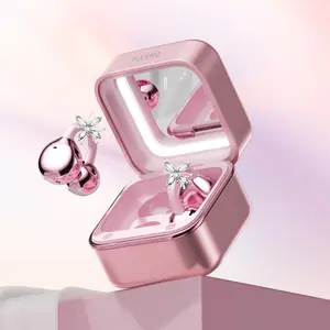 Fill Light + Makeup Mirror 2-in-1, Electroplated Metal Paint Finish, Triangular Stability Fit, Panoramic Spatial Audio, 2X Sound Quality Improvement, 58% Bass Boost, 40H Endurance, Wireless V6.0, Touch Volume & Call Control.