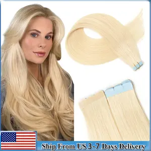Blonde Invisible Mini Tape in Human Hair Extensions For Women 12" -24" Real Machine Remy Human Hair Tape ins 10pcs/pack Easy to Wear at Home