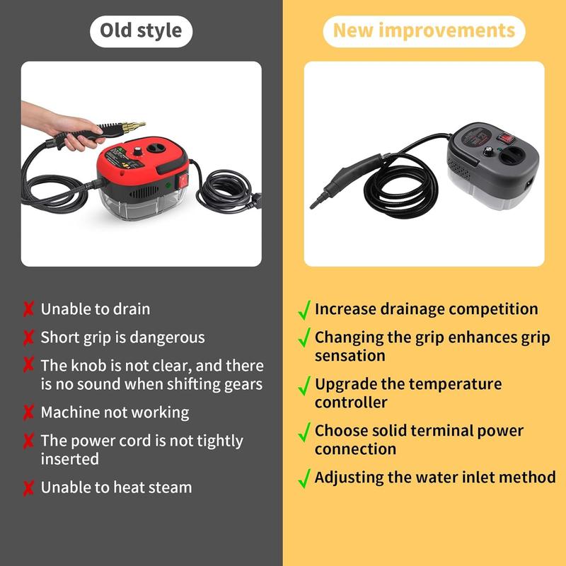Pressurized Handheld Multi-Surface Natural Steam Cleaner with 14 Accessories, Powerful Chemical-Free Steam Cleaner, Suitable for Home and Cars, Cleaning Washing Machines, Air Conditioners, Kitchens, Summer Appliance Cleaning Tool. Home Use.