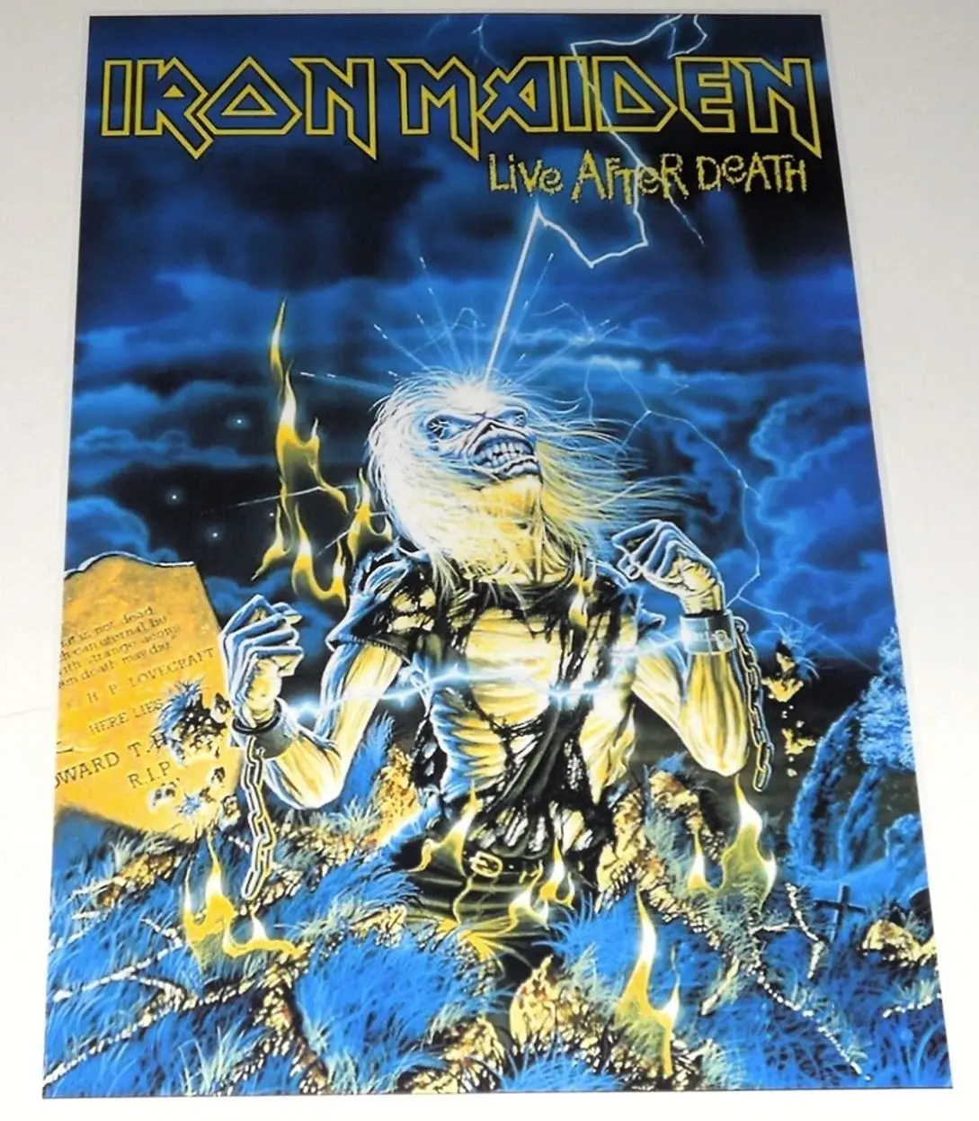 Large Iron Maiden LIVE AFTER DEATH Tour Metal 1985 Promo Poster 19"x13" EDDIE!