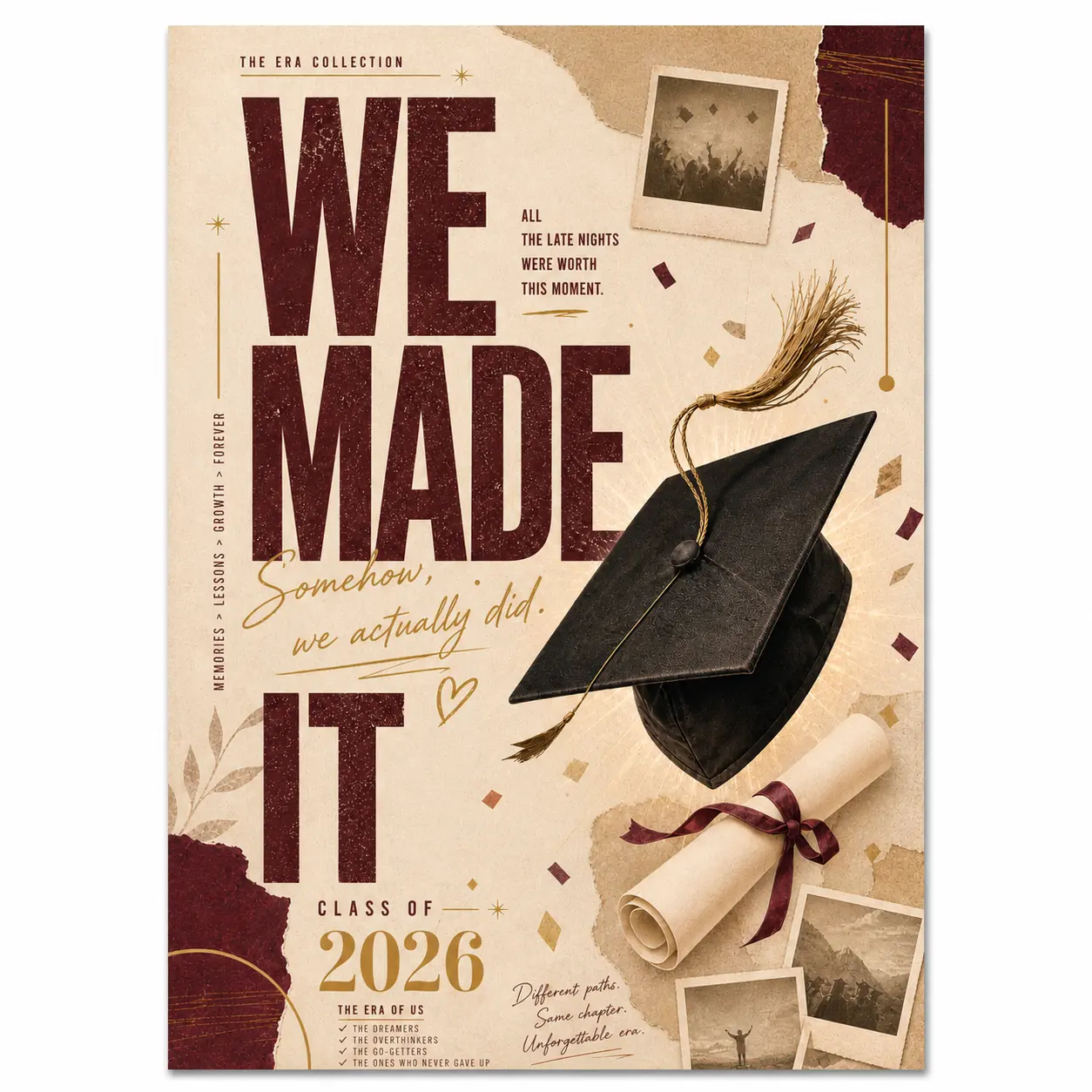 Class of 2026 Graduation Poster Wall Art, Gen Z College Dorm Decor, Single Print or Set of 3, Graduation Gift for Students