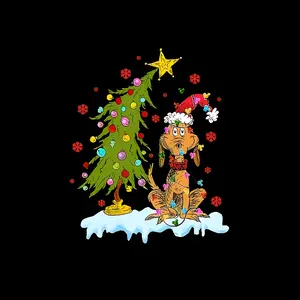 4-Piece Christmas Dog Heat Transfer Stickers, Washable Vinyl Decals with Hat Scarf Snowflake Design, DIY T-Shirt Hoodie Backpack Decor