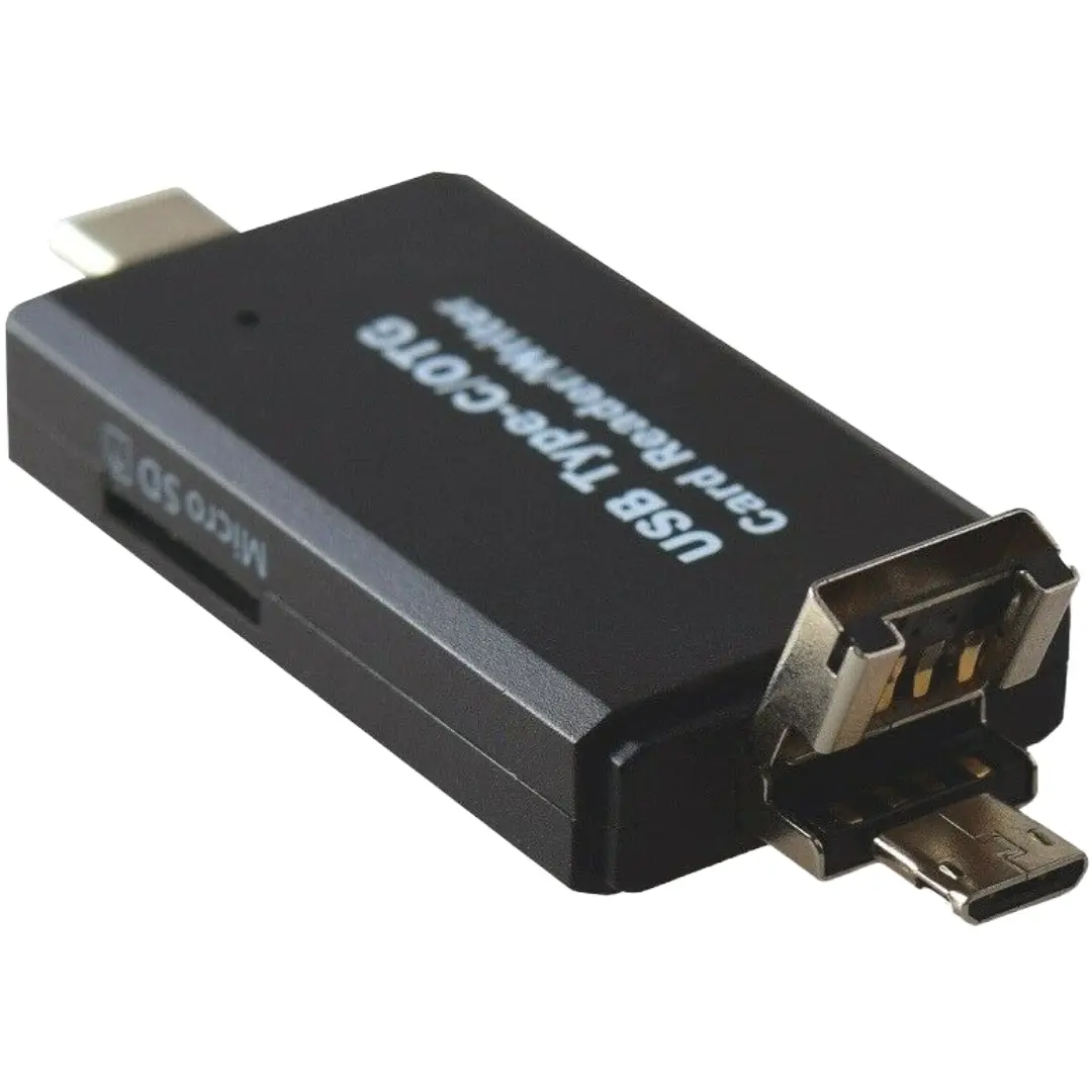 SANOXY 3-in-1 Type C Micro USB & USB OTG Adapter SD/TF Card Reader with 5Gbps Speeds for SD & MicroSD Cards up to 128GB