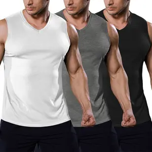 COOFANDY Men's 3 Pack Workout Tank Tops Gym Sleeveless Shirts V Neck Bodybuilding Muscle Tee Shirt