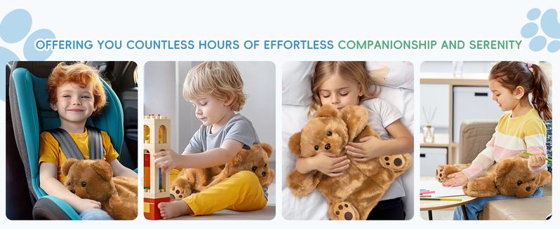 OUTREE Weighted Lap Pad 22.83 * 19.69 in,Weighted Stuffed Animals for Sensory Needs，4.5LBS Bear-Shaped Weighted Blanket Kids，Sensory Toys