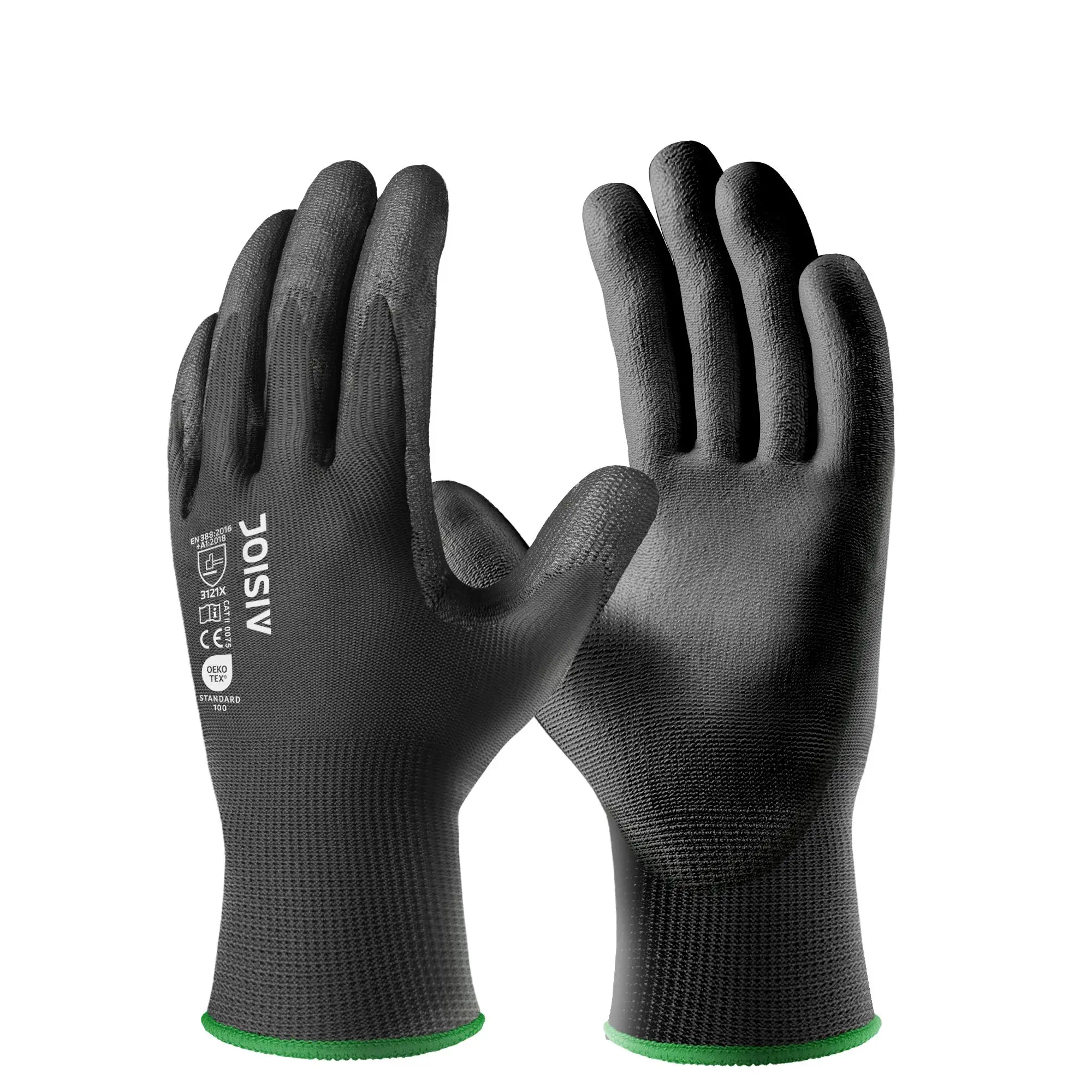 Ultra-thin Nylon PU Coated Safety Work Gloves, 12 Pairs Superior Grip Gardening Gloves with Knit Wrist Cuff, Gloves for Home Renovation, Gardening, Co