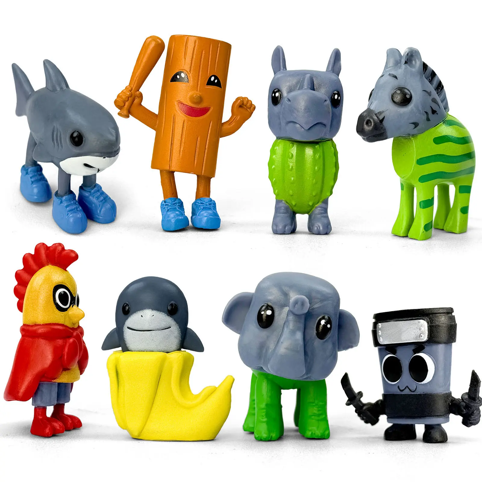 8PCS Italian Brainrot Action Figure,Tralalero Tralala Figures Toys, Fun Brain Rot Toys for Kids, Birthday Party Favors,Collectible Brain-Rot Toy Gift for Fans ,Cake Toppers Party Decorations
