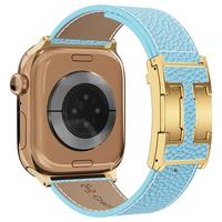 Sky Blue Band+Gold Buckle