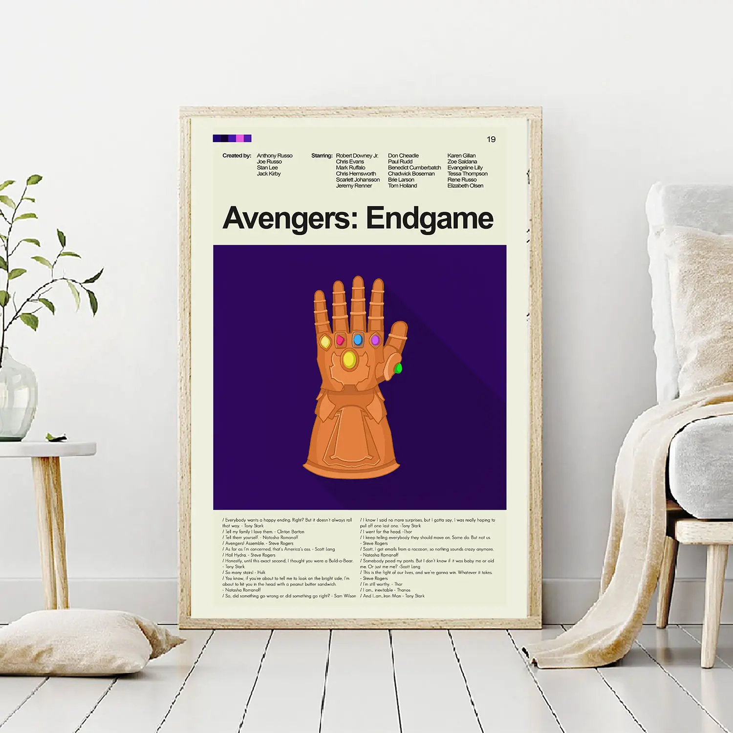Avengers Endgame Infinity Gauntlet Poster, Vintage Poster, Retro Poster, Midcentury Art, Mid-Century Modern Halloween Poster