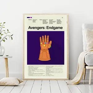Avengers Endgame Infinity Gauntlet Poster, Vintage Poster, Retro Poster, Midcentury Art, Mid-Century Modern Halloween Poster