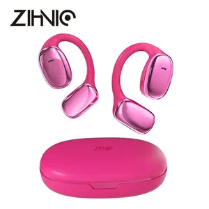 ZIHNIC S11 Cordless USB Rechargeable Open-Ear Bluetooth 5.4 Earbuds - 360° Audio, DT6.0, IPX5 Waterproof, Instant Streaming, Fast Connect, Earbud Fit, On-Ear 20kHz Sport Headphones with Call Control for Gym, Gaming