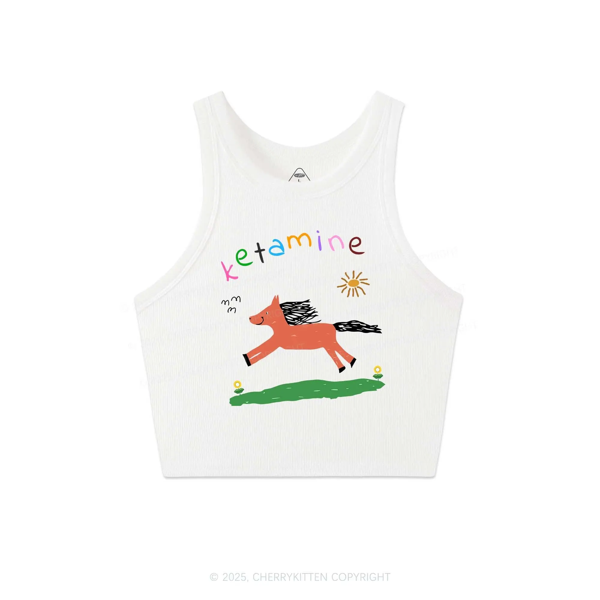Orange Pony Y2K Crop Tank Top Cherrykitten