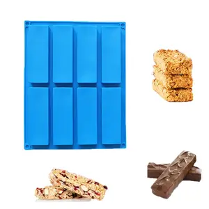 8-grid Silicone Baking Mold, 1 Count Rectangular Baking Mold, Baking Tool for Cake, Brownie, Pastry, French Dessert Mold, Silicone Loaf Molds