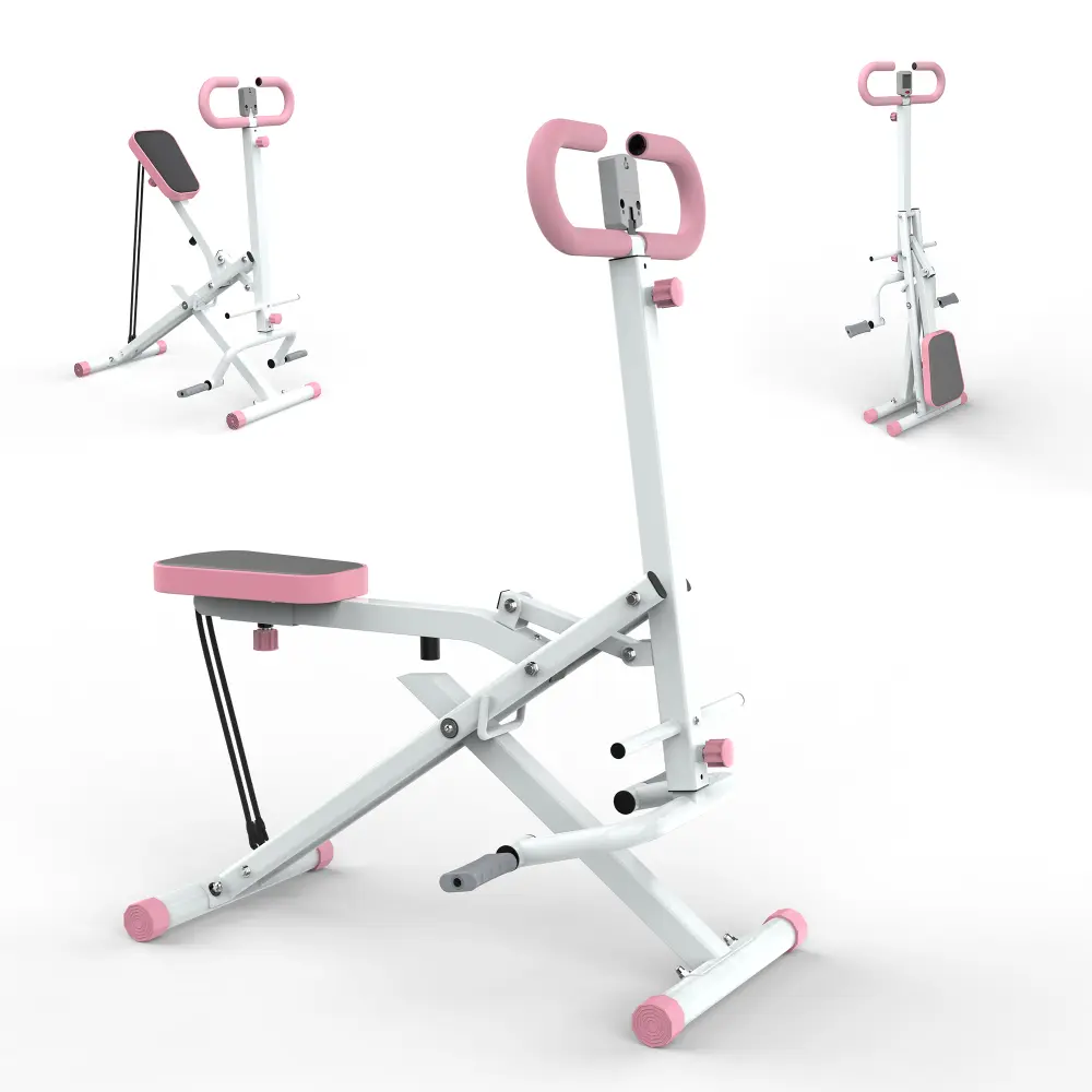 Adjustable Squat Machine for Home Gym, Foldable Glutes & Leg Trainer with Resistance Bands, Multifunctional Workout Equipment for Butt, Thighs, Abs & Hip Thrust Exercises