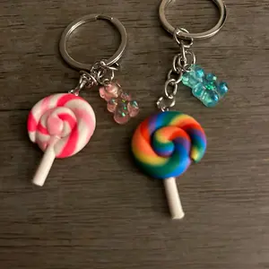 Colorful Lollipop Keychains 2 Piece Set - Fashion Accessories