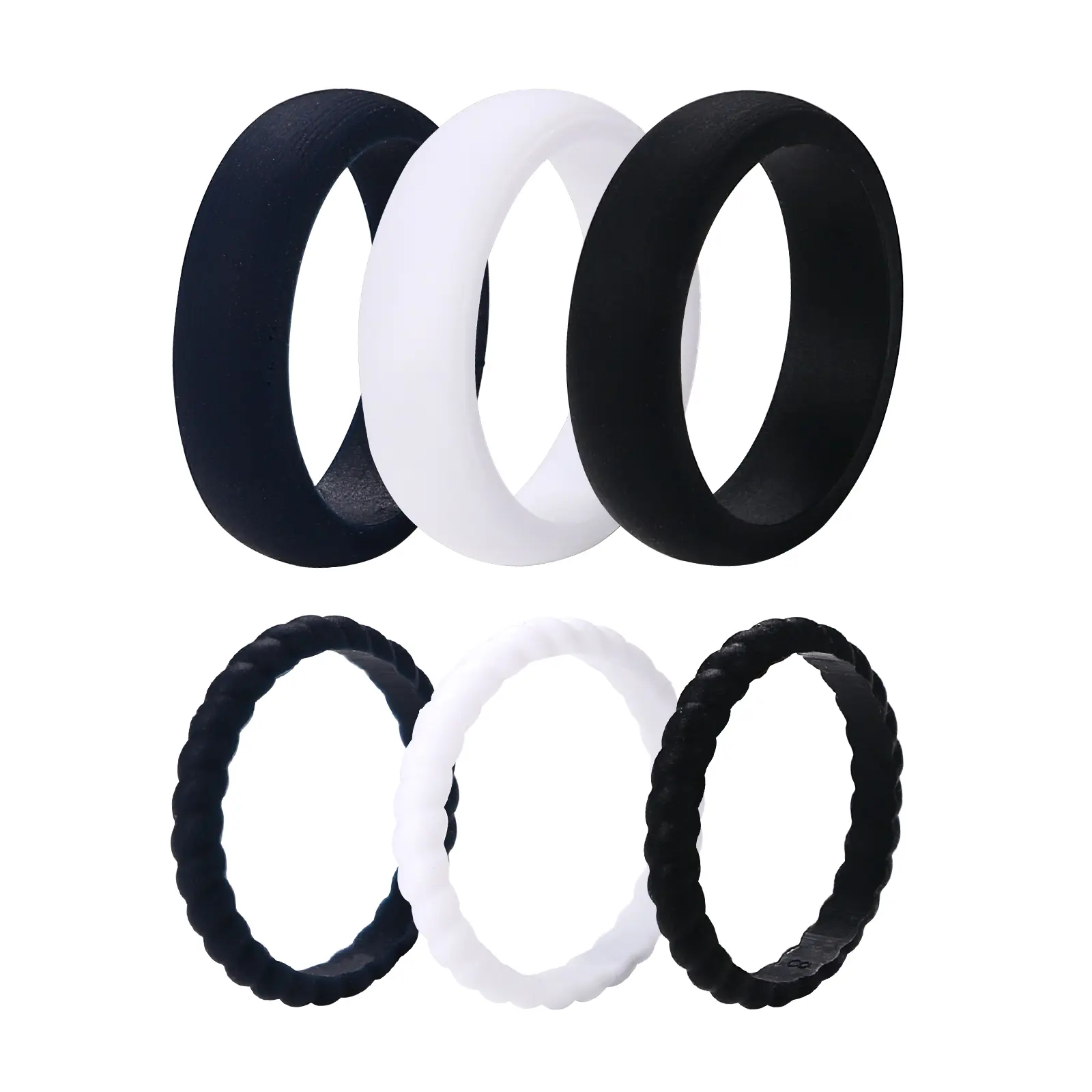 OIDEA Women's Silicone Rings Set - Thin Band, Curved Shape, Flexible Fit, Multi-Size Stackable, Soft Silicone Rings, Valentine's Day Gift Jewelry, Outdoor Rock Climbing Accessory summerwins,summerwins