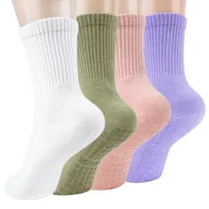 Ivyhouse Christmas Gifts for Women - Non Slip Pilates Socks with Grips - Warm Cozy Crew Anti-skid Socks