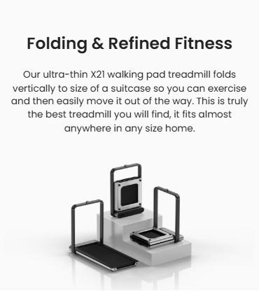 WalkingPad X21 Tri-Fold Sturdy Silent Ergonomic Smart Treadmill, Home Fitness Machine for Cardio at Home, Compact, Vertical Storage, 7.4 MPH Max Speed, No Assembly Required, Walkable Treadmill WalkingPad X21 Tri-Fold Sturdy Silent Ergonomic Smart Treadmill, Home Fitness Machine for Cardio at Home, Compact, Vertical Storage, 7.4 MPH Max Speed, No Assembly Required, Walkable Treadmill