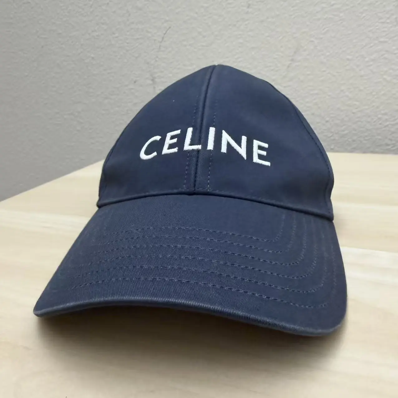 Celine Navy and Red Logo Baseball Cap adjustable adult unisex CELINE Sulky Logo-Embroidered Cotton-Twill Baseball Cap for  main image 2