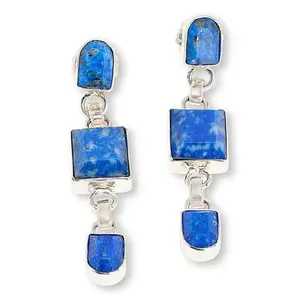 Mine Finds by Jay King Sterling Silver Denim Lapis Dangle Earrings